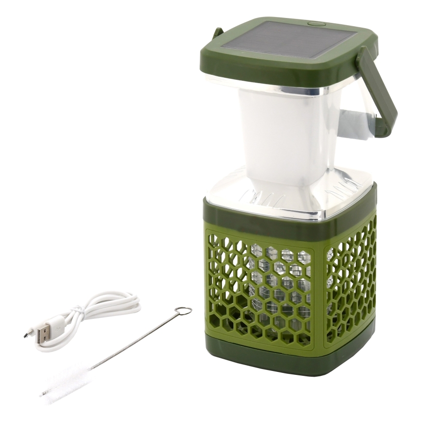 Lámpara recargable portátil LED con una trampa para insectos LED/3W/1800 mAh verde