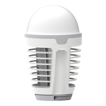 Lámpara recargable portátil LED con una trampa para insectos LED/5W/1800 mAh IPX4 blanco/gris