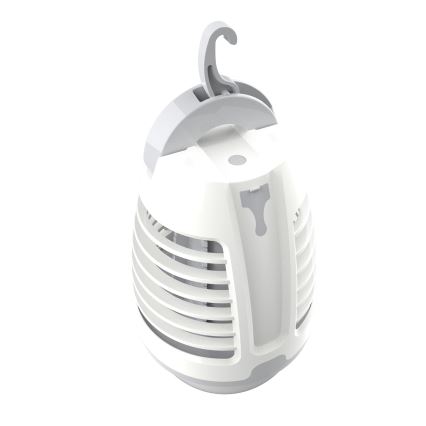Lámpara recargable portátil LED con una trampa para insectos LED/5W/1800 mAh IPX4 blanco/gris