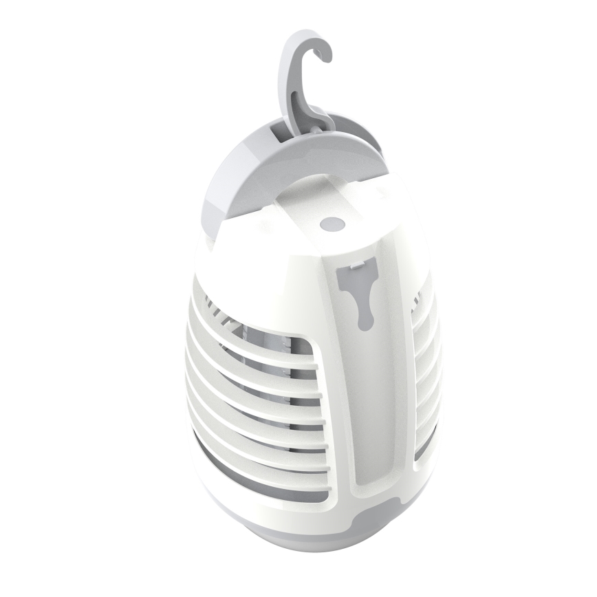 Lámpara recargable portátil LED con una trampa para insectos LED/5W/1800 mAh IPX4 blanco/gris