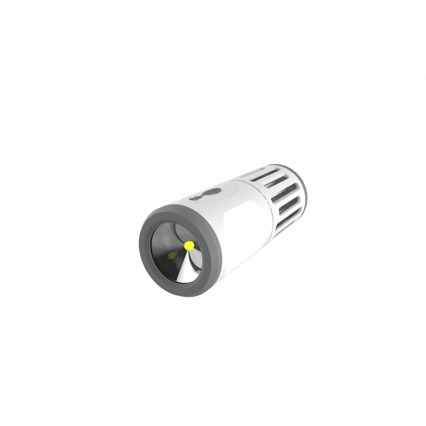 Lámpara recargable portátil LED con una trampa para insectos LED/6W/1800 mAh IPX4 blanco/gris