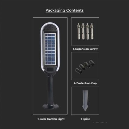 Lámpara solar LED con sensor BOLLARD LED/5W/5,5V 70 cm 3000K IP65