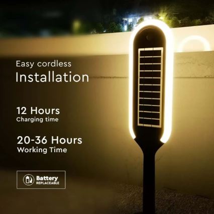 Lámpara solar LED con sensor BOLLARD LED/5W/5,5V IP65 4000K