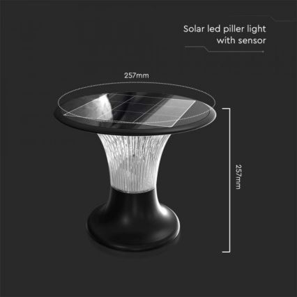 Lámpara solar LED con sensor LED/15W/3,2V 4000K/6000K IP65 6000 mAh