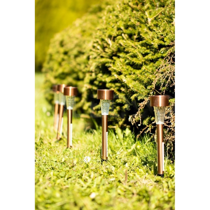 Lámpara solar LED LED/2V 40 mAh IP44 cobre