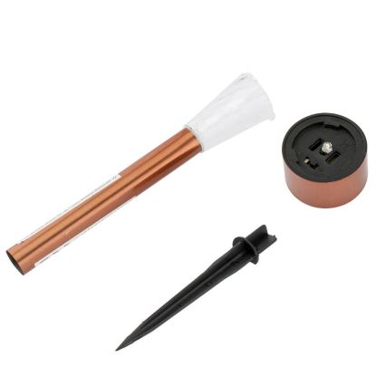 Lámpara solar LED LED/2V 40 mAh IP44 cobre