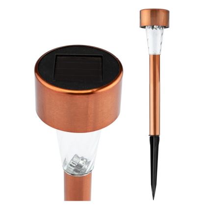 Lámpara solar LED LED/2V 40 mAh IP44 cobre
