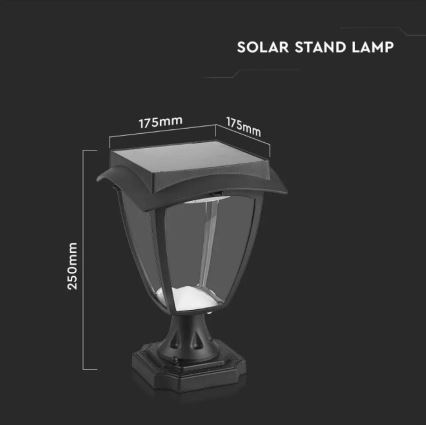 Lámpara solar LED LED/2W/3,7V 3000/6000K IP65