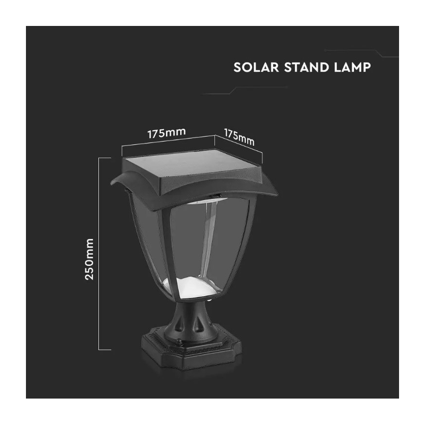 Lámpara solar LED LED/2W/3,7V 3000/6000K IP65