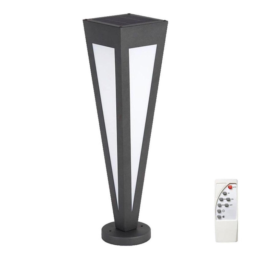 Lámpara solar LED LED/2W/3,7V IP65 3000K negro + control remoto