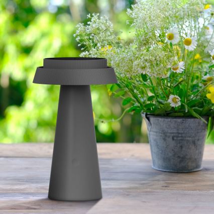 Lámpara solar táctil LED regulable MARAKESZ LED/3,7V USB 3600 mAh 1800/2700/3000K IP54 gris