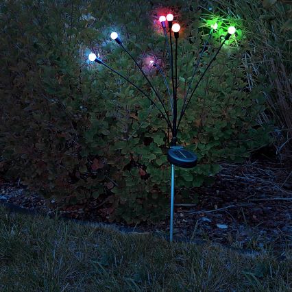 Lámpara solar LED RGB FIORINI 8xLED/1,2V 600mAh IP44 negro