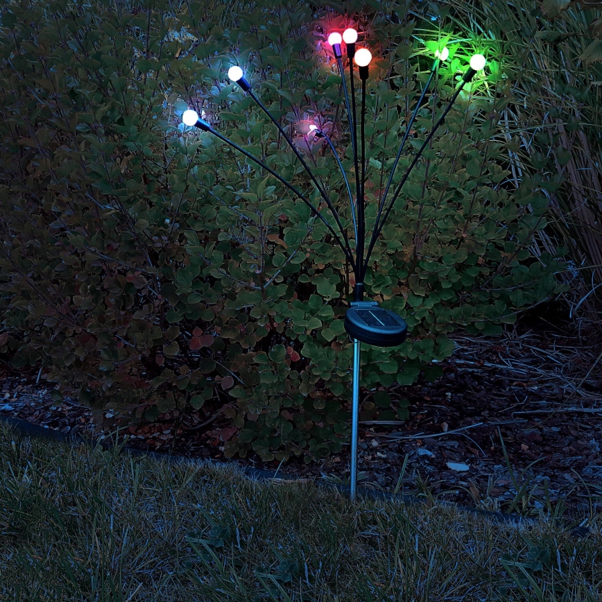 Lámpara solar LED RGB FIORINI 8xLED/1,2V 600mAh IP44 negro