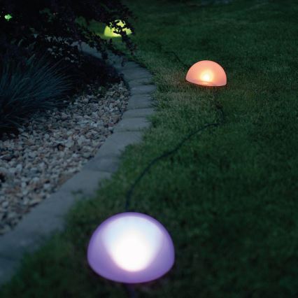Lámpara solar LED RGB HEMI LED/0,1W/1,2V 600 mAh IP44 blanco