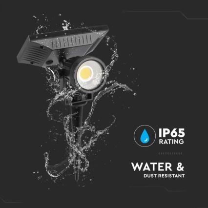 Lámpara solar LED SPIKE LED/2W/5,5V IP65 3000K 1200 mAh
