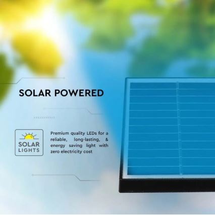 Lámpara solar LED SPIKE LED/2W/5,5V IP65 6400K 1200 mAh