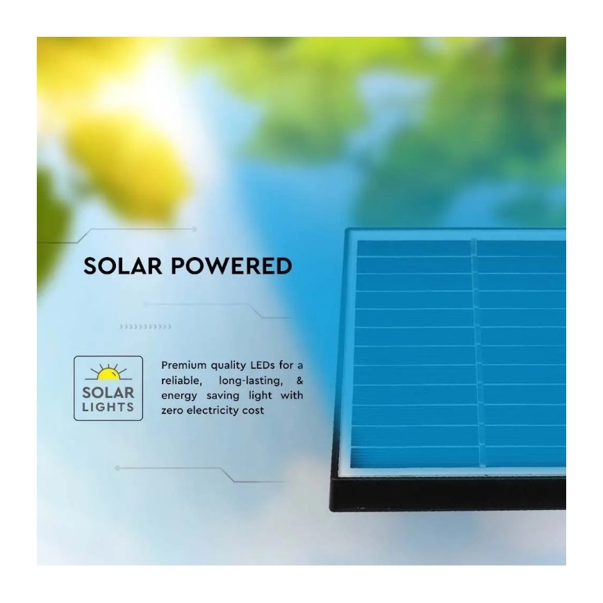 Lámpara solar LED SPIKE LED/2W/5,5V IP65 6400K 1200 mAh