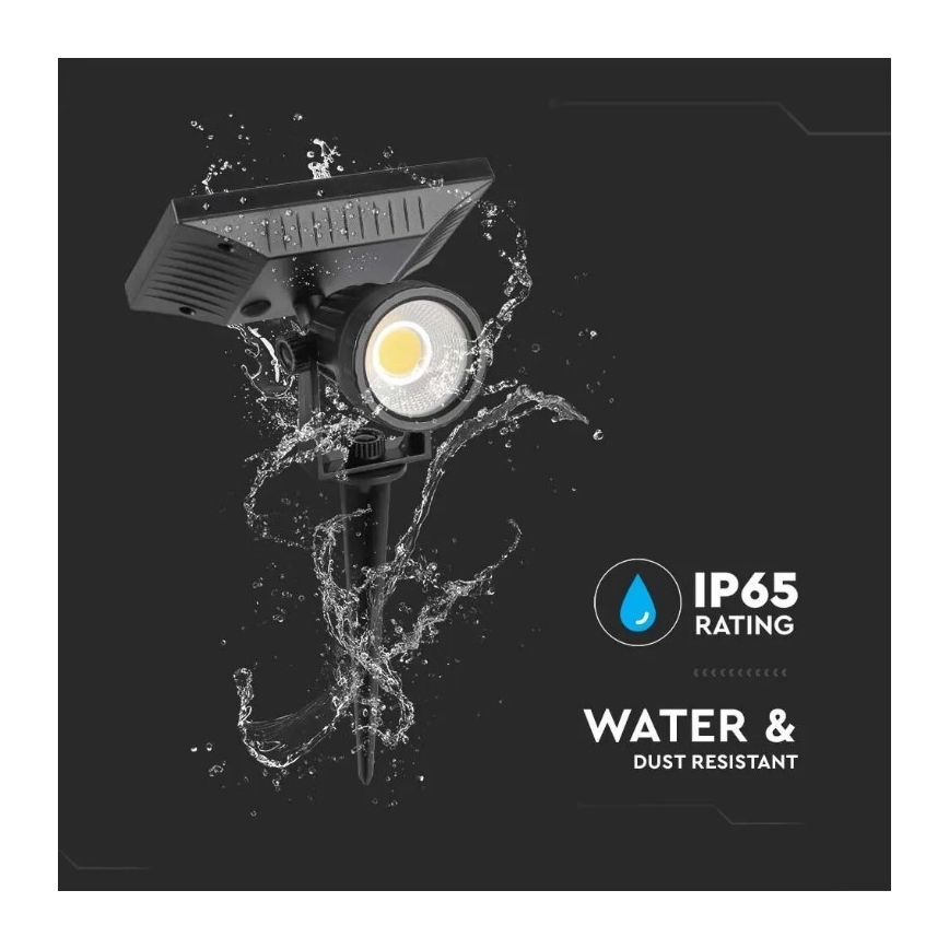 Lámpara solar LED SPIKE LED/2W/5,5V IP65 6400K 1200 mAh