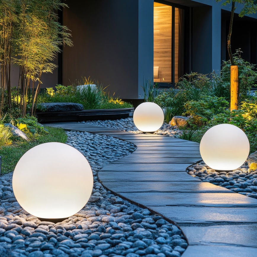 Lámpara solar regulable LED RGB GARDEN BALL LED/5W/3,7V 3000K IP54 d. 40 cm + mando a distancia