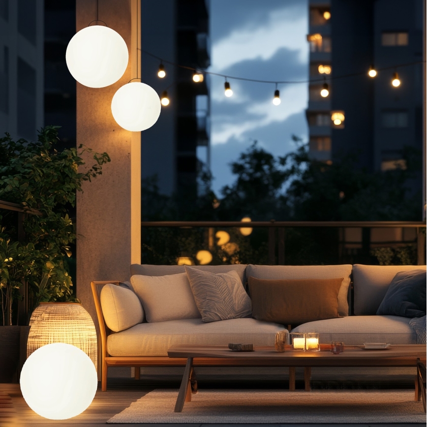Lámpara solar regulable LED RGB GARDEN BALL LED/5W/3,7V 3000K IP54 d. 40 cm + mando a distancia