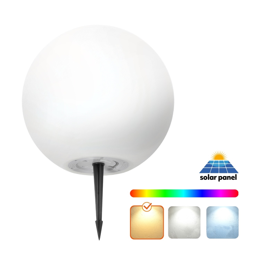Lámpara solar regulable LED RGB GARDEN BALL LED/5W/3,7V 3000K IP54 d. 40 cm + mando a distancia