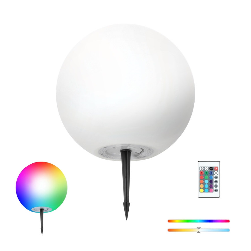 Lámpara solar regulable LED RGB GARDEN BALL LED/5W/3,7V 3000K IP54 d. 40 cm + mando a distancia