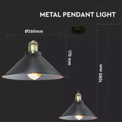 Lámpara suspendida con alambre 1xE27/60W/230V