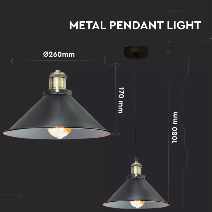 Lámpara suspendida con alambre 1xE27/60W/230V