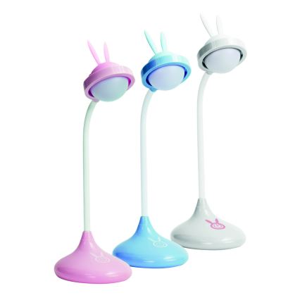 Lámpara táctil infantil LED RABBIT LED/0,4W/5V 3000/6500K azul + USB
