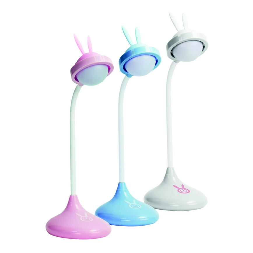 Lámpara táctil infantil LED RABBIT LED/0,4W/5V 3000/6500K azul + USB