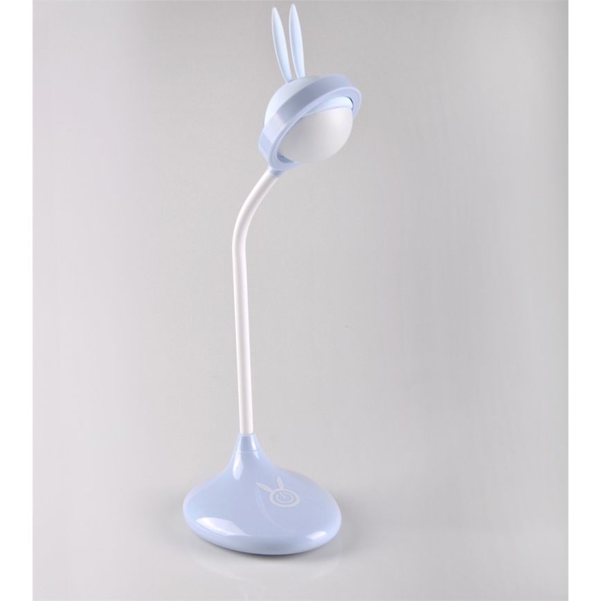 Lámpara táctil infantil LED RABBIT LED/0,4W/5V 3000/6500K azul + USB
