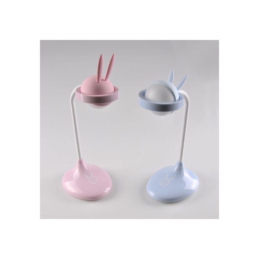 Lámpara táctil infantil LED RABBIT LED/0,4W/5V 3000/6500K azul + USB