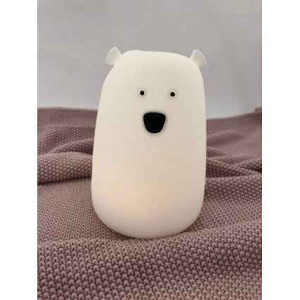 Lámpara táctil Infantil LED RGB BEAR LED/0,8W/5V blanco + USB