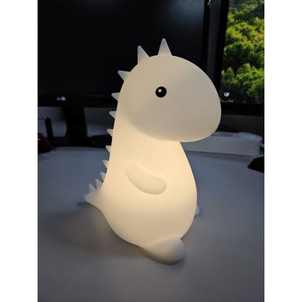Lámpara táctil infantil LED RGBW LED/1W/5V USB 1200 mAh dinosaurio