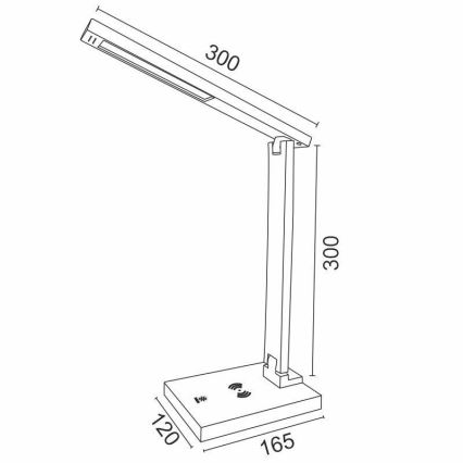 Lámpara táctil LED regulable con cargador inalámbrico LISA LED/5W/230V + USB