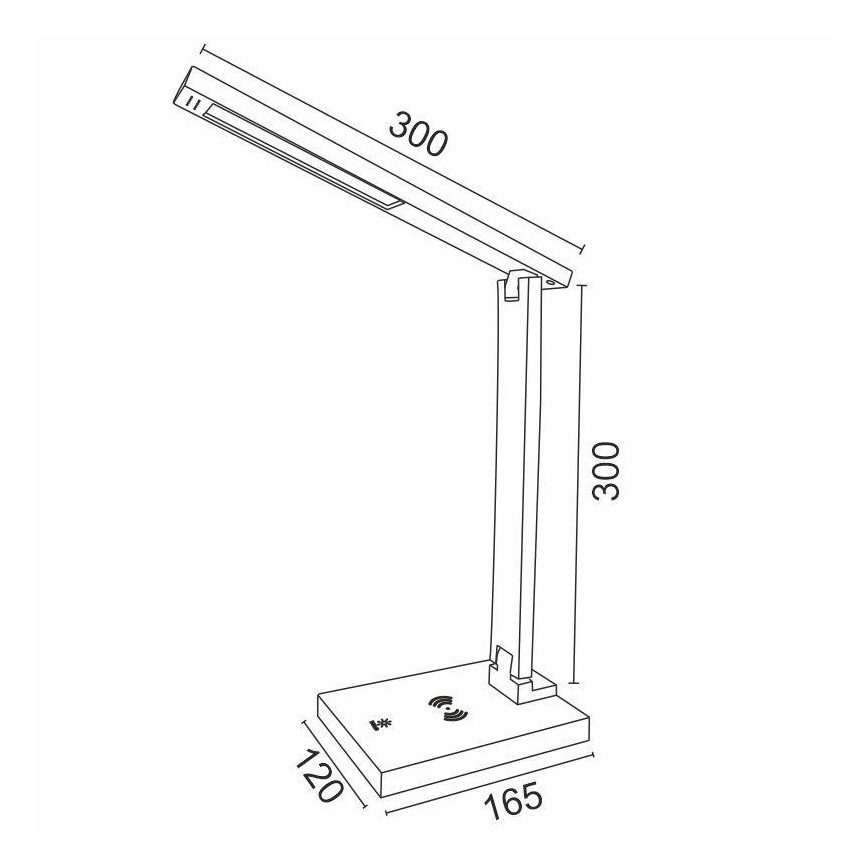 Lámpara táctil LED regulable con cargador inalámbrico LISA LED/5W/230V + USB
