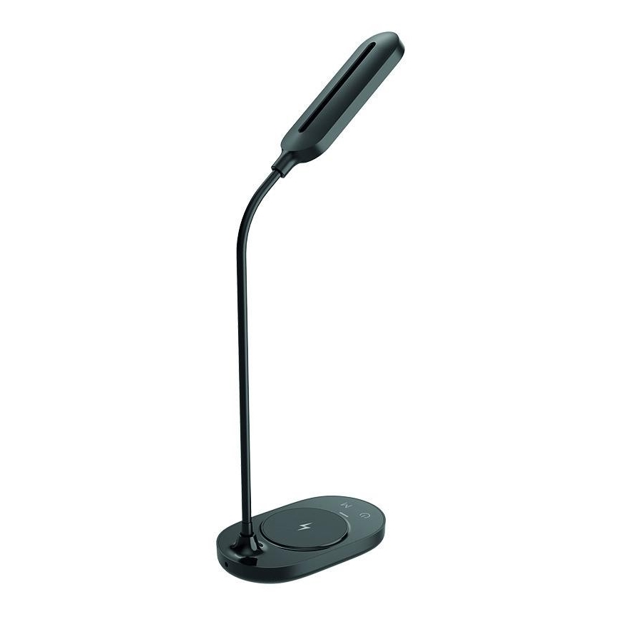 Lámpara de mesa táctil LED regulable con cargador inalámbrico OCTAVIA LED/7W/230V negro