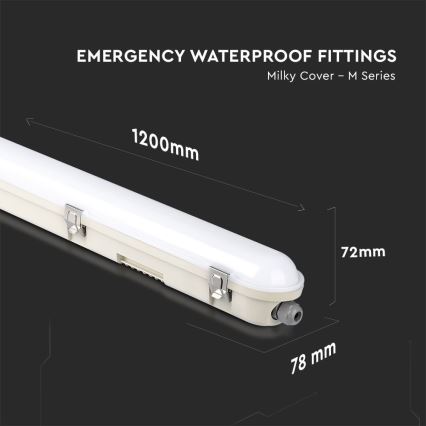 LED Lámpara fluorescente de alta resistencia con módulo de emergencia EMERGENCY LED/36W/230V 6500K 120cm IP65