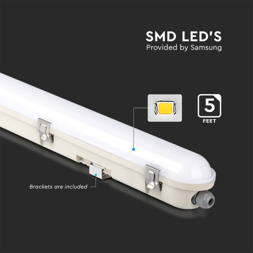 LED Lámpara fluorescente de gran potencia con módulo de emergencia EMERGENCY LED/48W/230V 4000K 150cm IP65