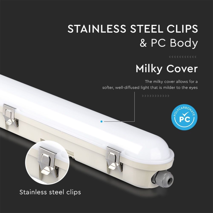 LED Lámpara fluorescente de gran potencia con módulo de emergencia EMERGENCY LED/48W/230V 4000K 150cm IP65