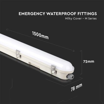 LED Lámpara fluorescente de gran potencia con módulo de emergencia EMERGENCY LED/48W/230V 4000K 150cm IP65