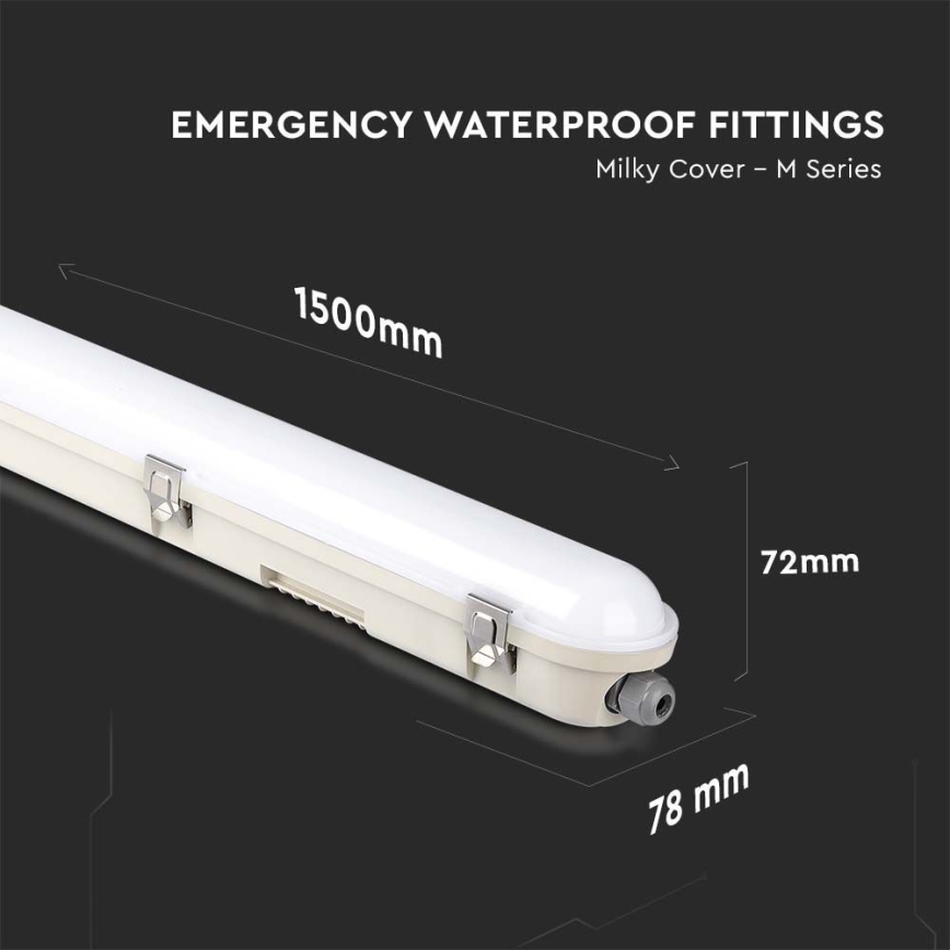 LED Lámpara fluorescente de gran potencia con módulo de emergencia EMERGENCY LED/48W/230V 4000K 150cm IP65