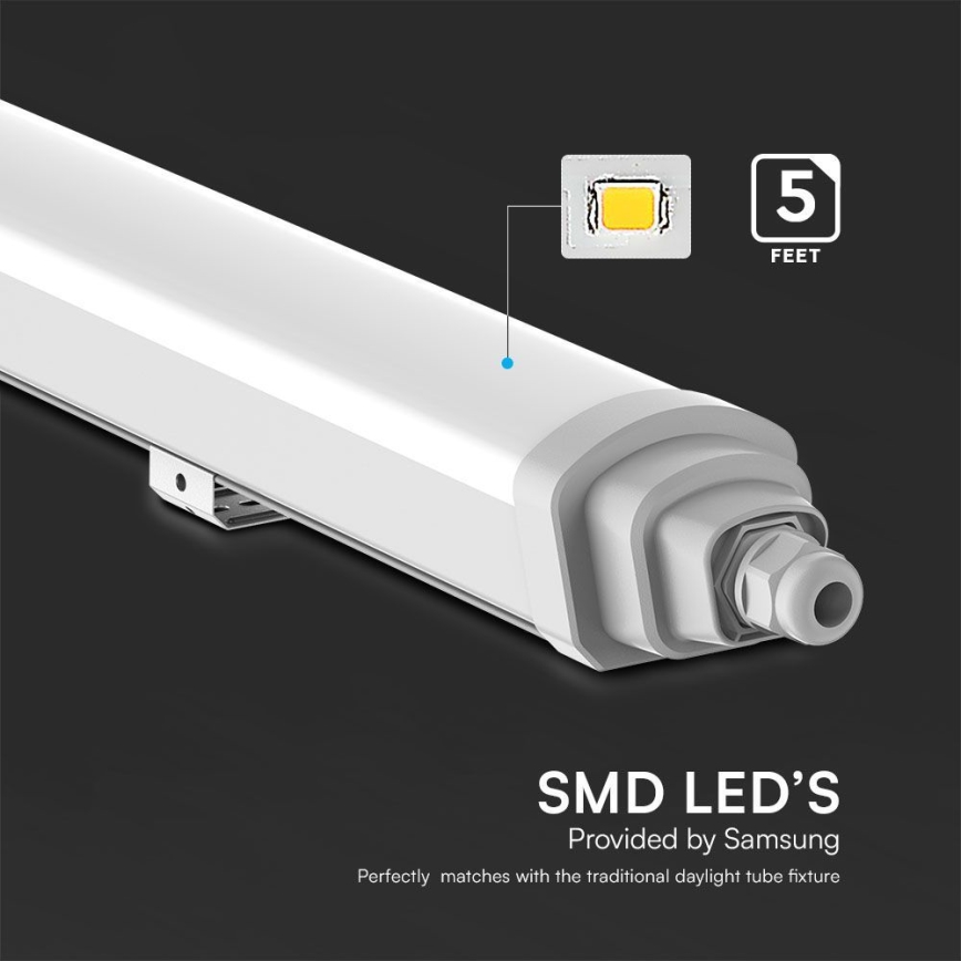 Lámpara técnica LED fluorescente SAMSUNG CHIP LED/48W/230V 4000K IP65 150 cm