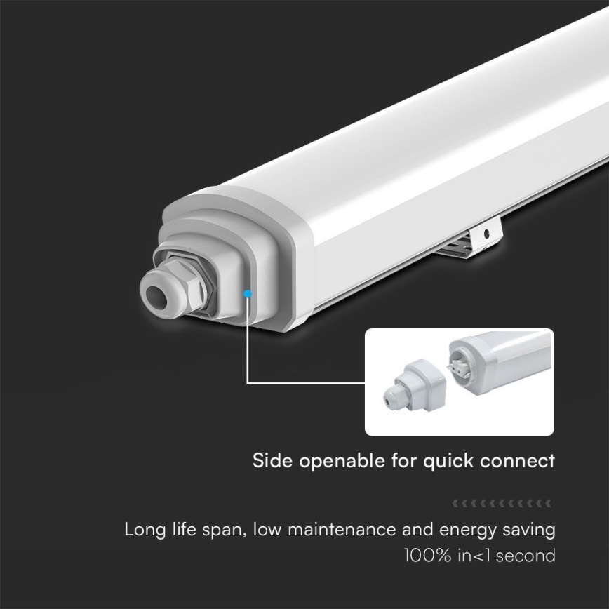 Lámpara técnica LED fluorescente SAMSUNG CHIP LED/48W/230V 4000K IP65 150 cm