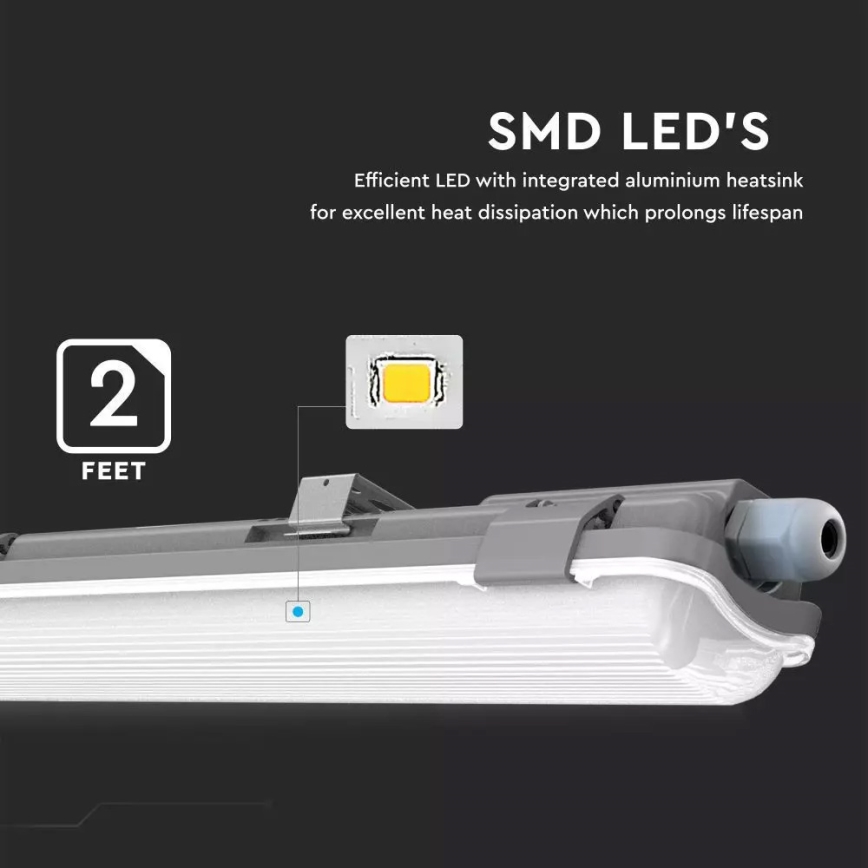 Lámpara técnica LED fluorescente T8 1xG13/18W/230V 4000K 120cm IP65