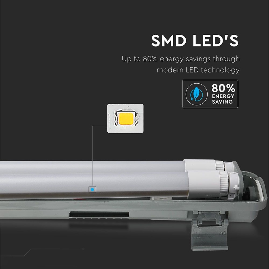 Lámpara técnica LED fluorescente T8 2xG13/22W/230V IP65 6400K 156 cm