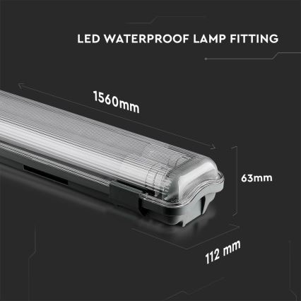 Lámpara técnica LED fluorescente T8 2xG13/22W/230V IP65 6400K 156 cm