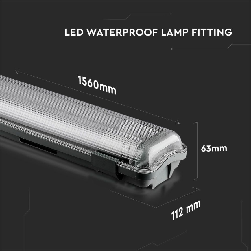 Lámpara técnica LED fluorescente T8 2xG13/22W/230V IP65 6400K 156 cm