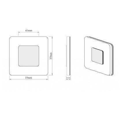 LDST SW-01-SS-BZ8 - Iluminación LED para escaleras SWIFT 8xLED/1,2W/230V cromo mate