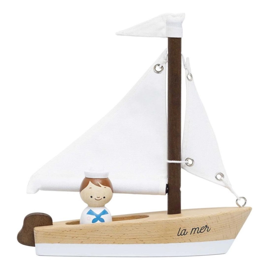 Le Toy Van - Velero de madera con capitán haya